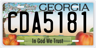 GA license plate CDA5181