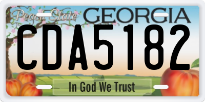 GA license plate CDA5182
