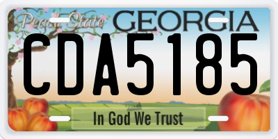 GA license plate CDA5185