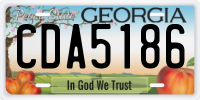 GA license plate CDA5186