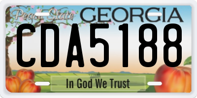 GA license plate CDA5188