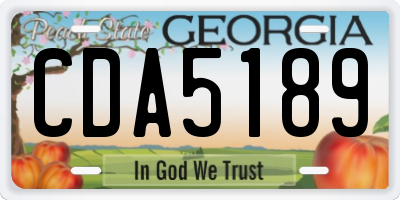 GA license plate CDA5189