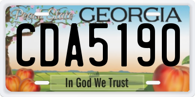 GA license plate CDA5190
