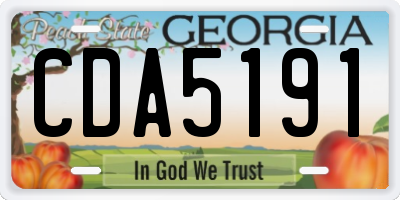 GA license plate CDA5191