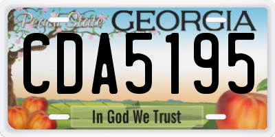 GA license plate CDA5195