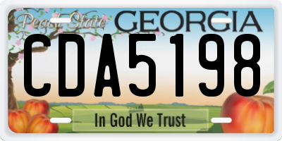 GA license plate CDA5198