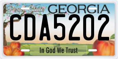 GA license plate CDA5202