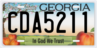 GA license plate CDA5211