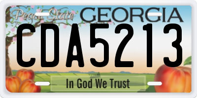 GA license plate CDA5213