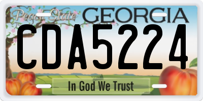 GA license plate CDA5224
