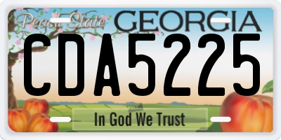 GA license plate CDA5225