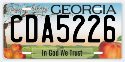 GA license plate CDA5226