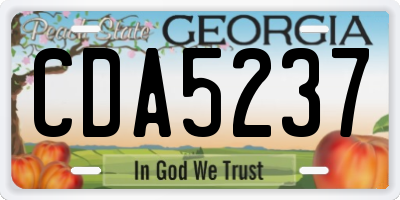 GA license plate CDA5237