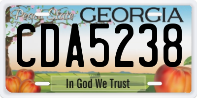 GA license plate CDA5238