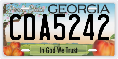 GA license plate CDA5242
