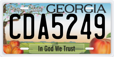 GA license plate CDA5249