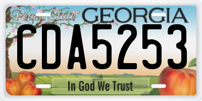 GA license plate CDA5253
