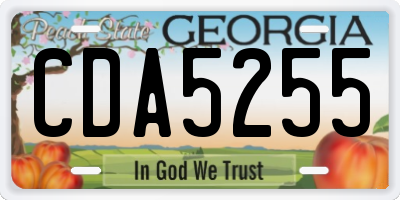 GA license plate CDA5255