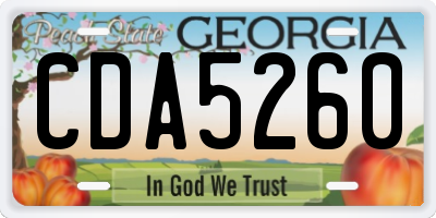 GA license plate CDA5260