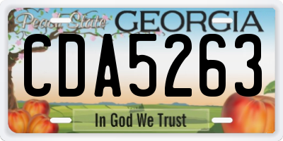 GA license plate CDA5263