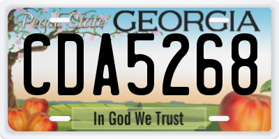 GA license plate CDA5268