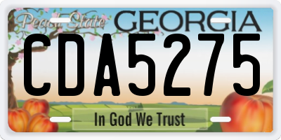 GA license plate CDA5275
