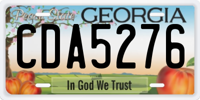 GA license plate CDA5276