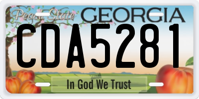 GA license plate CDA5281