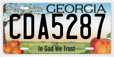 GA license plate CDA5287