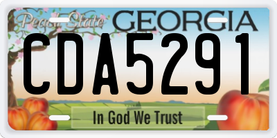 GA license plate CDA5291