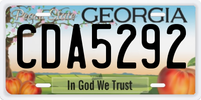 GA license plate CDA5292