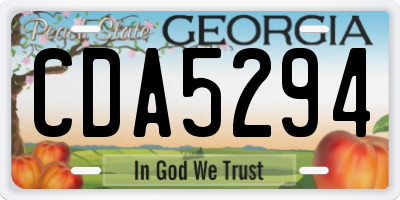 GA license plate CDA5294