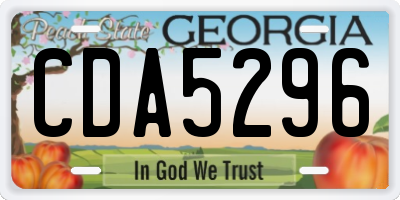 GA license plate CDA5296