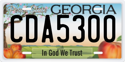 GA license plate CDA5300