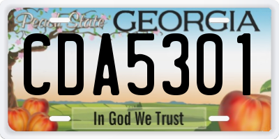 GA license plate CDA5301