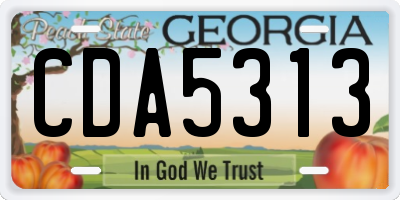 GA license plate CDA5313