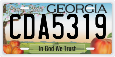GA license plate CDA5319