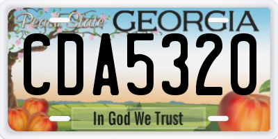 GA license plate CDA5320