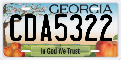 GA license plate CDA5322