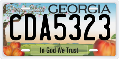 GA license plate CDA5323