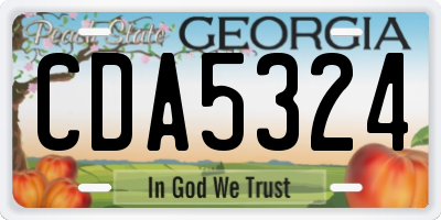 GA license plate CDA5324