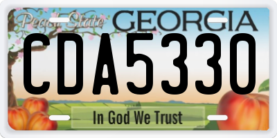 GA license plate CDA5330