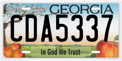 GA license plate CDA5337