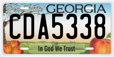GA license plate CDA5338