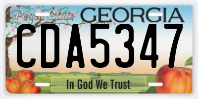 GA license plate CDA5347
