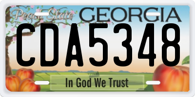 GA license plate CDA5348