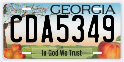 GA license plate CDA5349