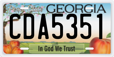 GA license plate CDA5351