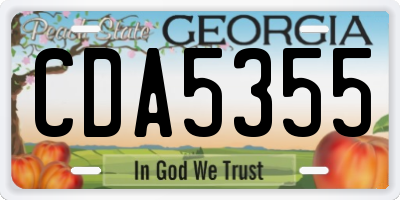 GA license plate CDA5355
