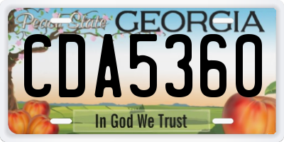GA license plate CDA5360